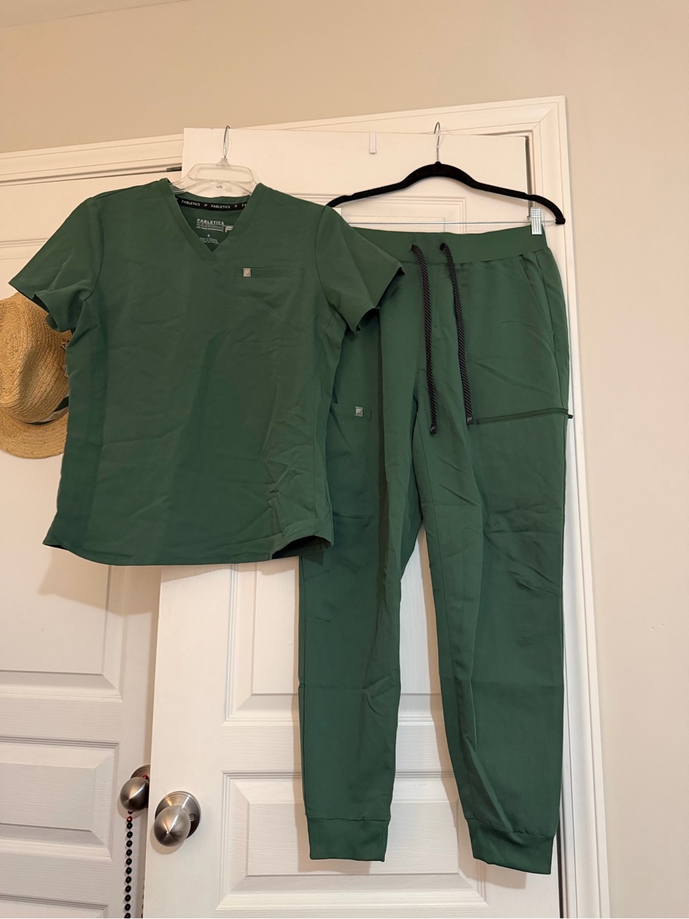 Hunter Green Fabletics Scrub Set
